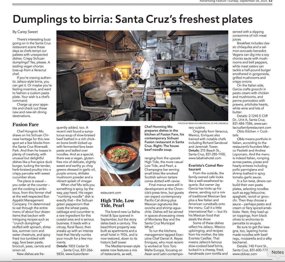 Santa Cruz, let me count the ways I love you. You're beautiful, chill, elegant, not pretentious, packed with excellent restaurants and these days, more and more exciting ethnic options. Delicious! #sanfranciscochronicle