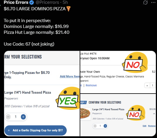 Price Errors tweet media