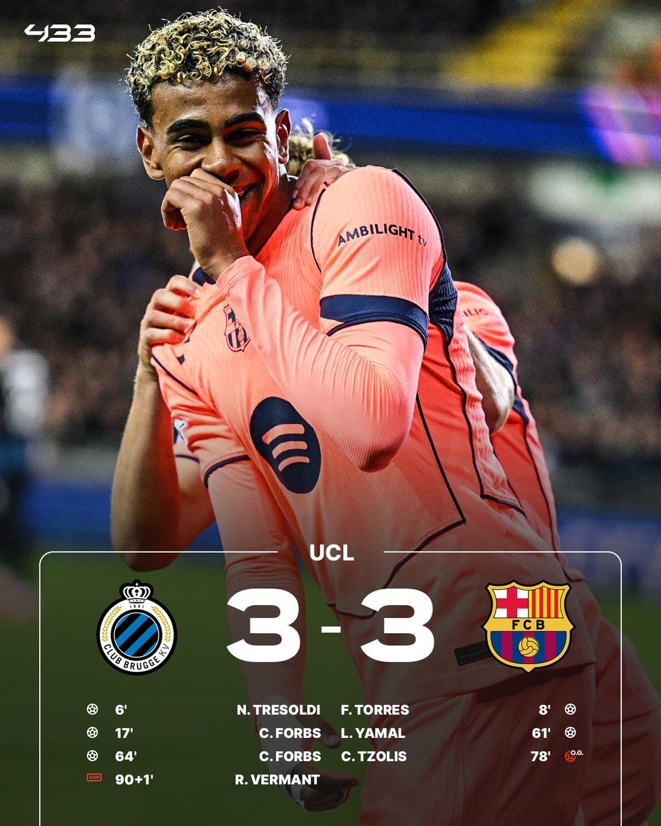 試合終了】 🏆UEFA チャンピオンズ・リーグ リーグフェーズ 🇧🇪クラブ