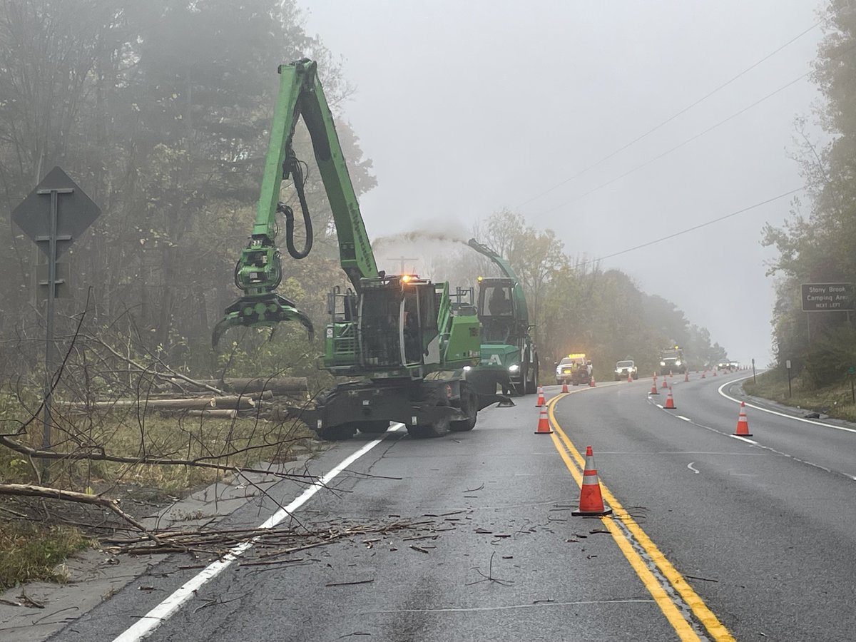 It's important to remove hazardous trees - like these along NY 36 in Steuben County - so they don't topple into the road in windy or wet conditions. Crews throughout our region are tackling this now.