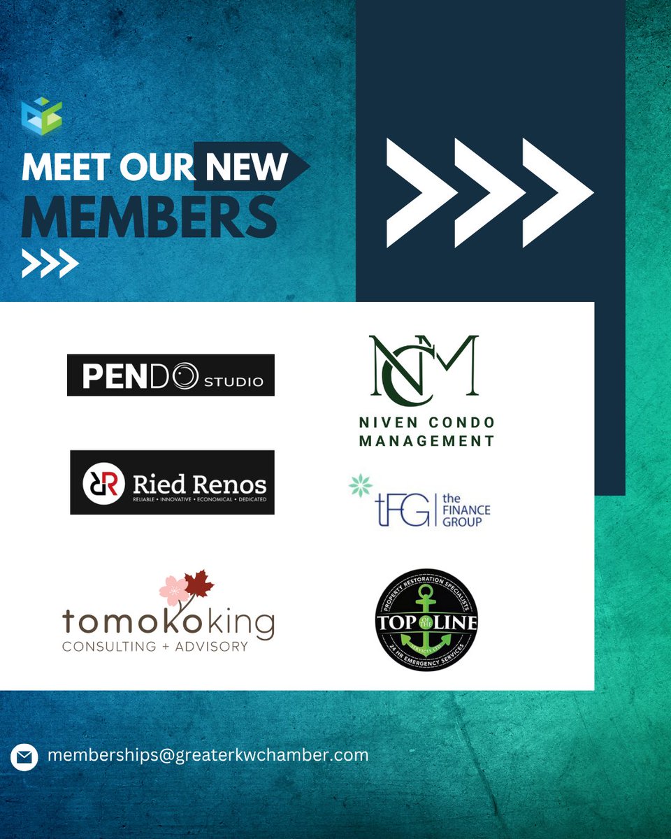Welcome to all the newest members of the Chamber! We’re excited to have you join our dynamic community of business leaders, entrepreneurs, and innovators shaping the future of Waterloo Region.

View all of your newest exclusive benefits @ GreaterKWChamber.com