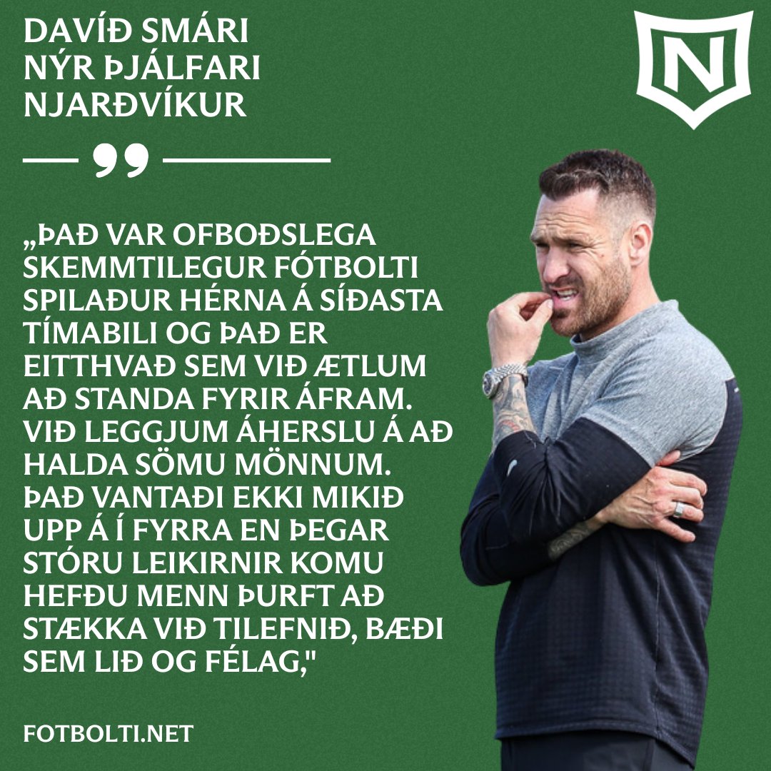 Davíð Smári kynntur í gær sem þjálfari meistaraflokks karla hjá Njarðvík!

Viðtal við Davíð á fotbolti.net má hlusta á hér: fotbolti.net/news/05-11-202…

Viðtal við Davíð á VF má hlusta á hér: vf.is/ithrottir/davi…

Velkominn til starfa Davíð!
