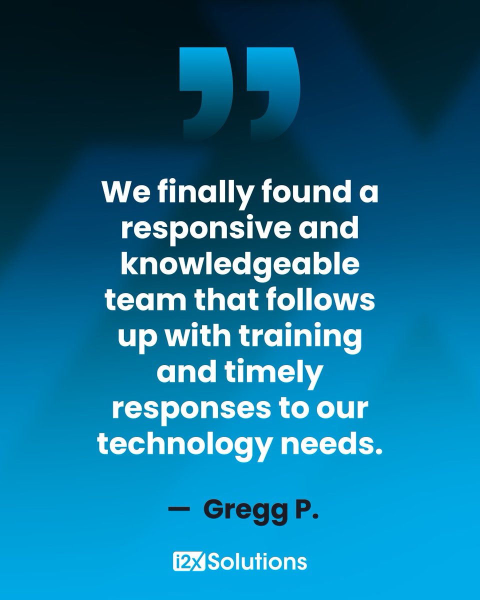 i2xsolutions's tweet image. Less downtime. Faster answers. Stronger security. That’s the i2x difference in Tallahassee.
Ready for responsive IT? Let’s talk.