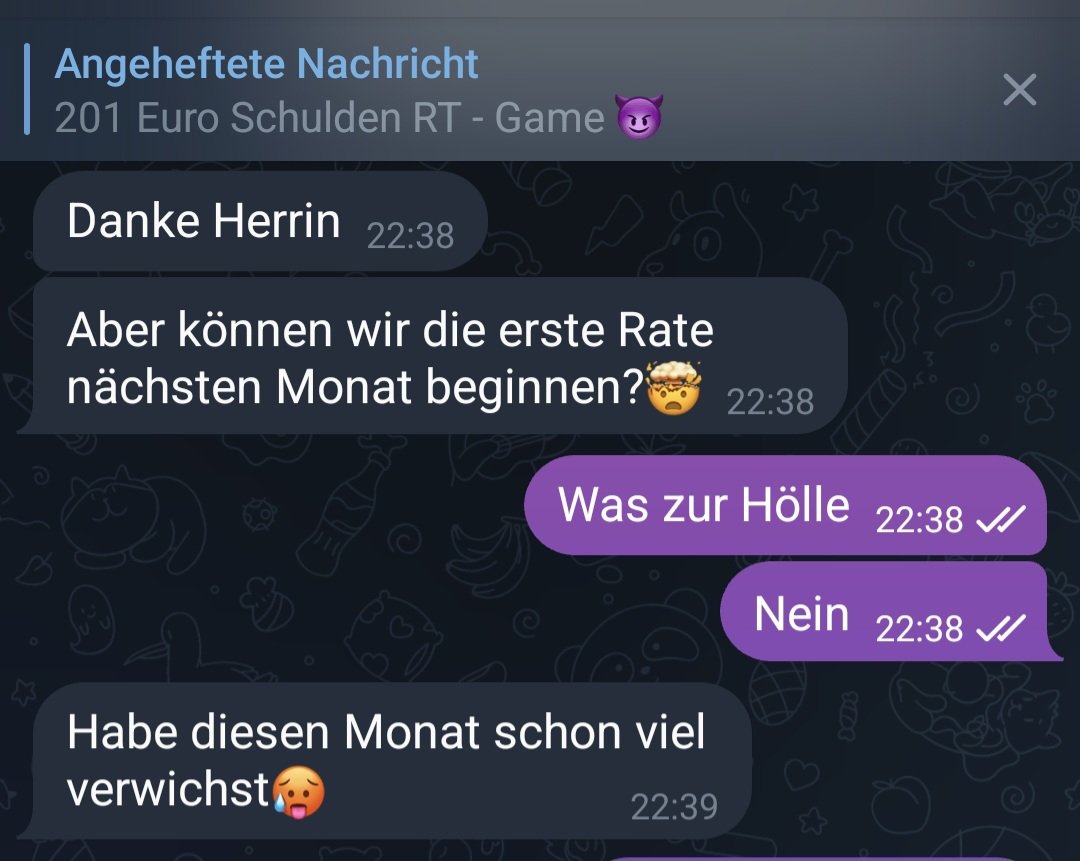 Ohman manchmal seit ihr echt Peinlich 😂 in der Gier eures Zahlschw*****schreit ihr nach Aufmerksamkeit und heult dann rum wenn es ums begleichen geht unglaublich 🤦‍♀️😂
Nein, einfach nein.