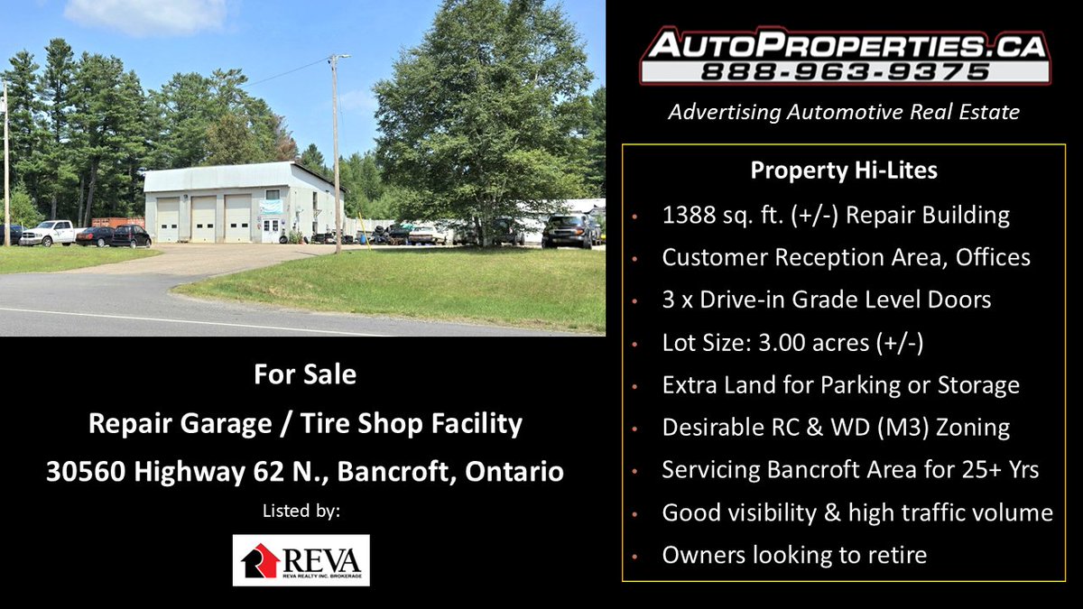 AutoProperties's tweet image. Price Reduction

Auto Repair / Tire Shop for sale in Bancroft, Ontario

For further details visit: AutoProperties.ca

#forsale #bancroft #peterborough #lindsay #haliburton #automotive #canada #Toronto