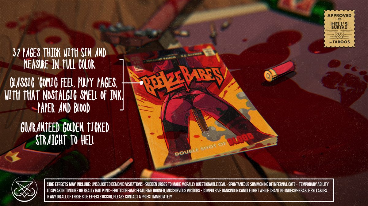IllusionariumBP's tweet photo. Paganini Stories is getting horny with BEELZEBABES ISSUE 1 is NOW live on Kickstarter And of course it’s a project they love—and you would too!
Toss a coin to the devils, and help us RAISE HELL!
https://t.co/IlwMnr27Kz
#kickstartercomic https://t.co/sE5TpWhOsy