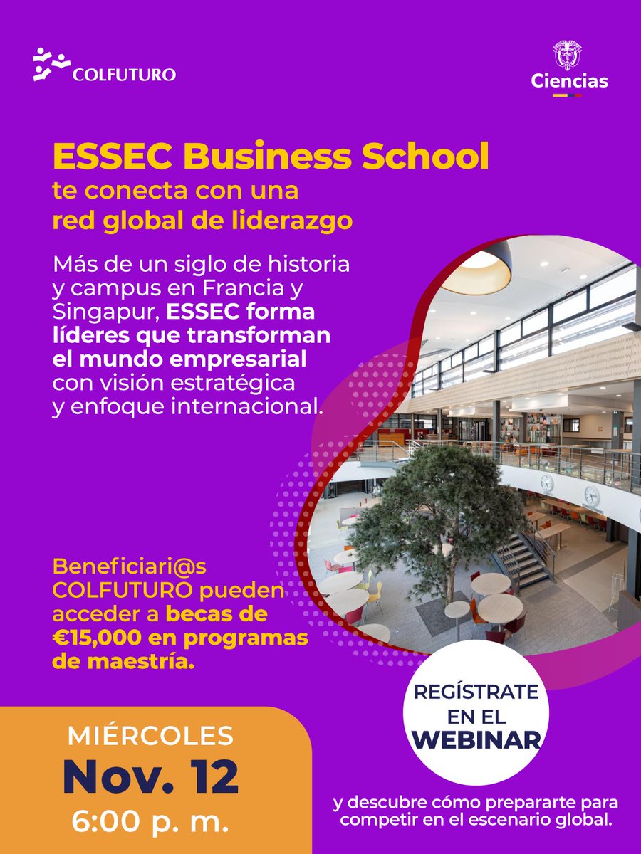 Colfuturo's tweet image. Conectarte con @essec es abrirte a una comunidad que impulsa la innovación, el liderazgo y la colaboración intercultural 💼🌍

Descubre cómo destacar en un mundo empresarial en constante cambio.

Inscríbete aquí: cutt.ly/6r7EFhpg 

#COLFUTURO #ESSEC #Francia…