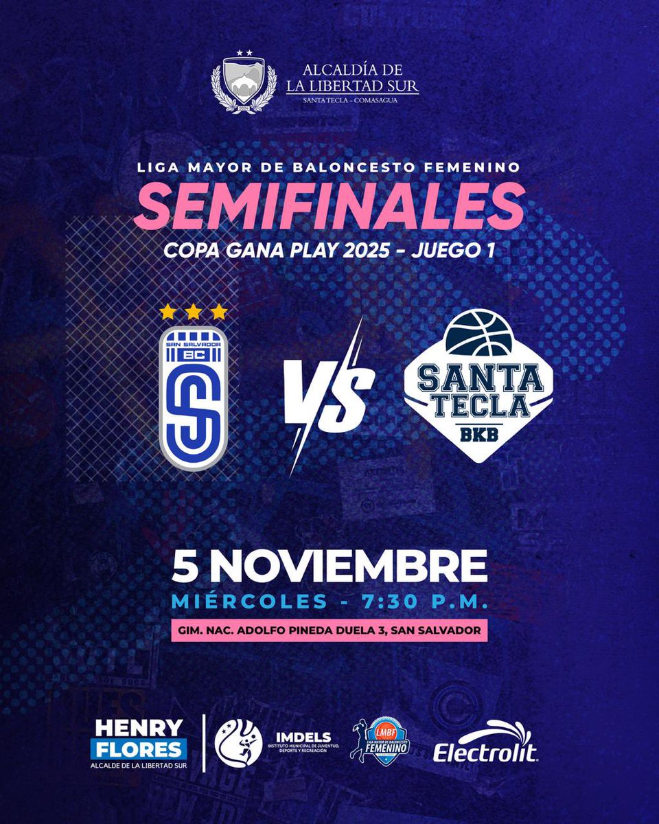 ¡JUEGO 1 DE SEMIFINALES, HOY! 🔥

Nuestras guerreras se enfrentan esta noche a San Salvador BC, en el primer juego de semifinales de la  LMBFemenino- El Salvador.🔥🏀

🏟Gimnasio Nacional Adolfo Pineda, duela 3.
🕕 7:30 p.m.

¡Vamos equipo, a luchar!👏🏼👊🏼