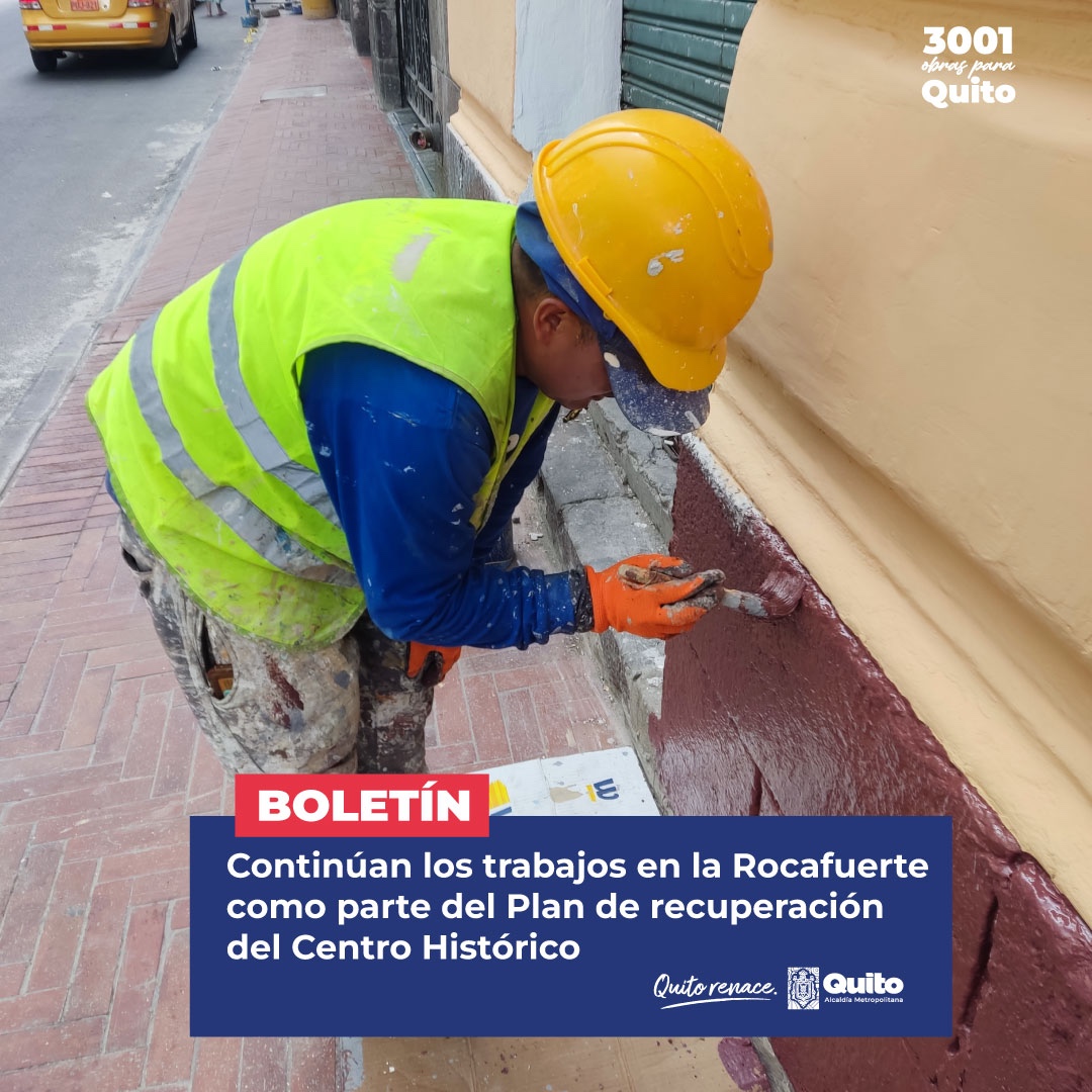 🌳 #QuitoConObras | El Plan de Recuperación Urbana del Centro Histórico avanza en la calle Rocafuerte: aceras más amplias, mejor iluminación, fachadas renovadas y más espacio para el peatón.

Entérate de los detalles: bit.ly/47qRkvx

#QuitoRenace