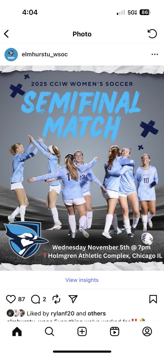 Elmhurst University Women’s Soccer tweet media