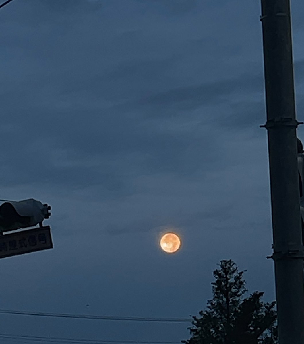 Mami_1984_3's tweet photo. 出勤時のスーパームーン🌕
さて、今日も一日やるぞ‼️ https://t.co/ChBscyQqAJ
