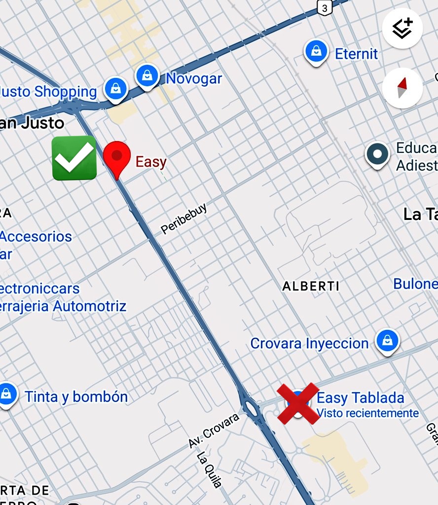 Cerro el Easy de la Tablada, renuncie señor presidente. Como va a cerrar un Easy que tiene otro Easy a 20 cuadras, si no hay un Easy cada 10 cuadras el país es inviable.