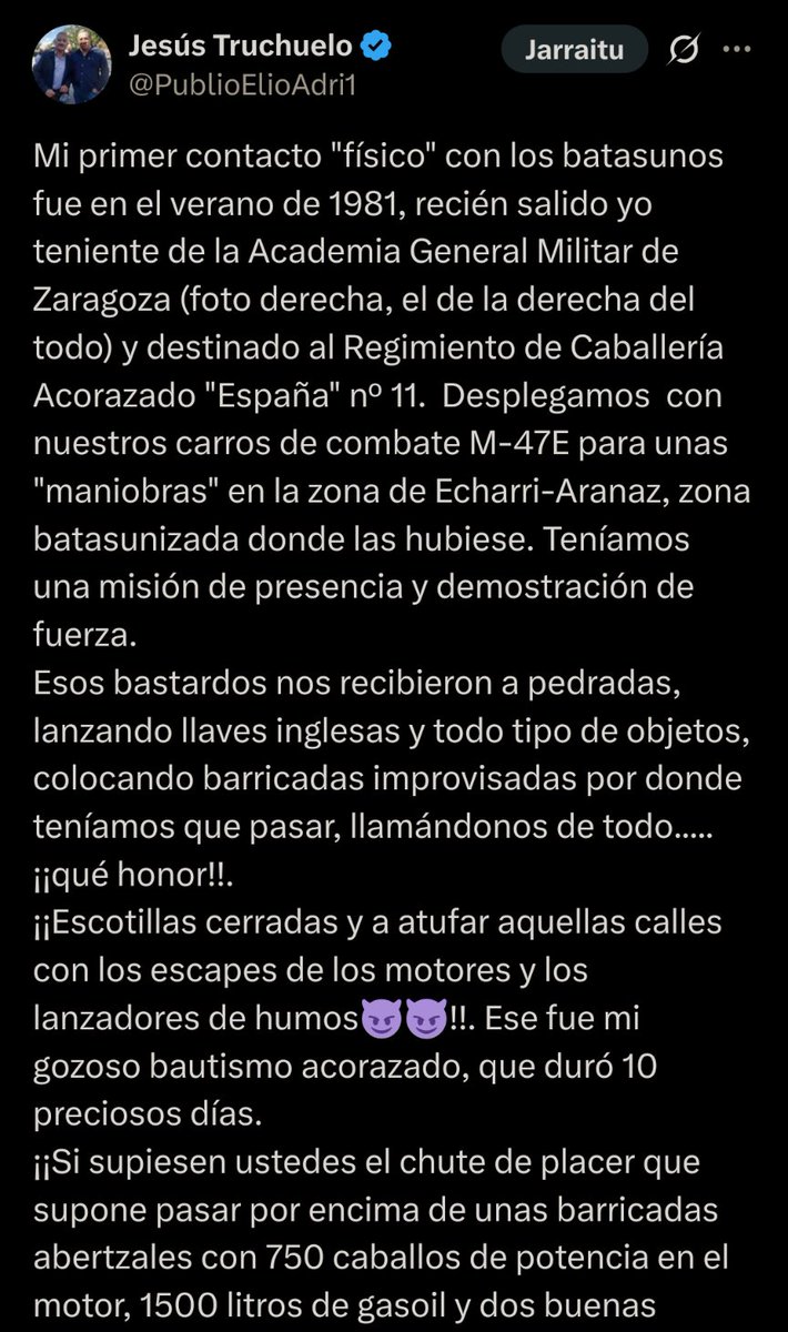 "Euskal Herria ez da kolonia bat"
"Fanatismo nazionalista"

Bitartean, kolonizatzaileek askoz garbiago ikusten dute: