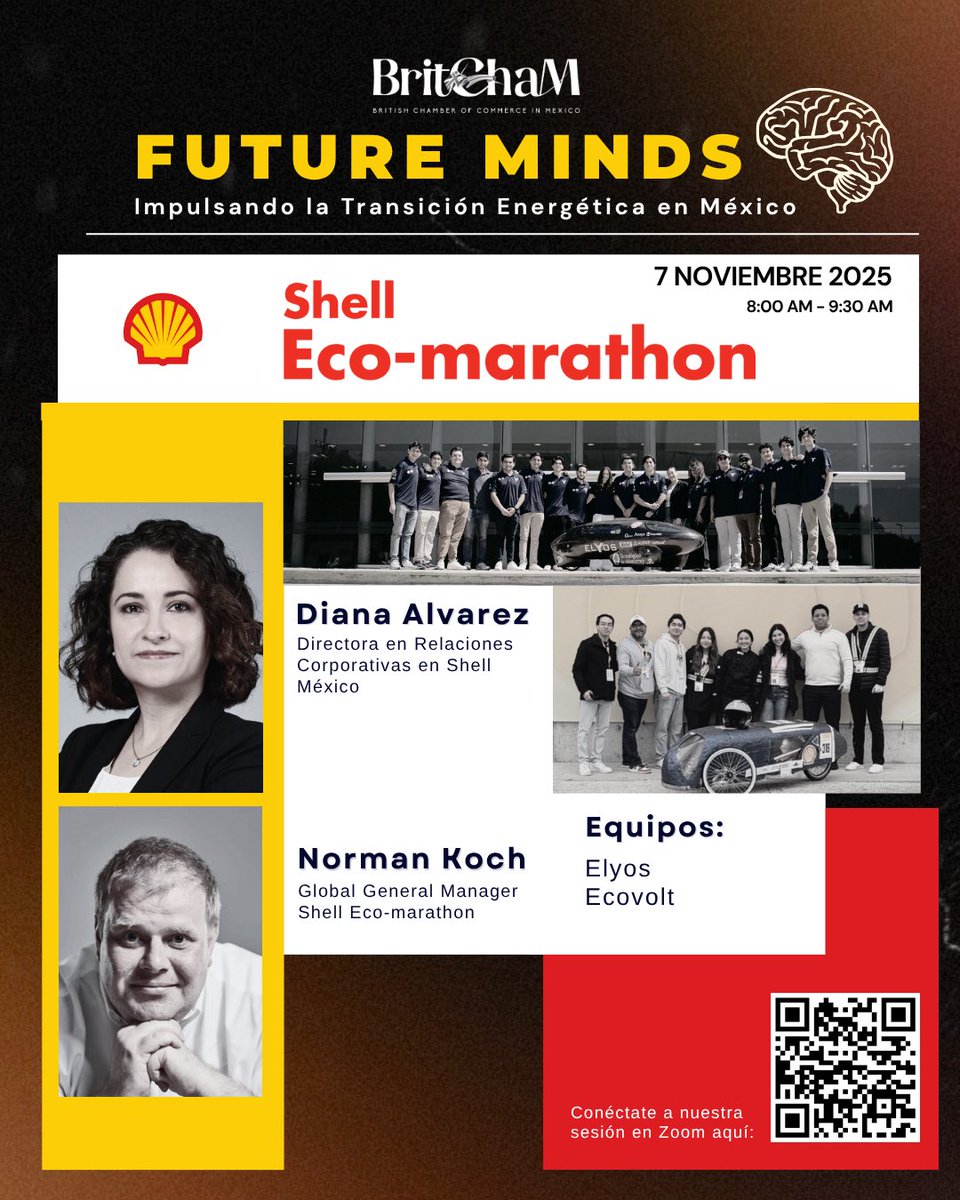 🚀 Future Minds | Impulsando la transición energética

Conoce cómo el Shell Eco-marathon fomenta la innovación y la eficiencia energética entre jóvenes talentos.

🎙️ Diana Álvarez – Shell México
🌍 Norman Koch – Shell Eco-marathon
👩‍🔧 Equipos: Elyos y Ecovolt

📅 7 nov | 8:00 AM