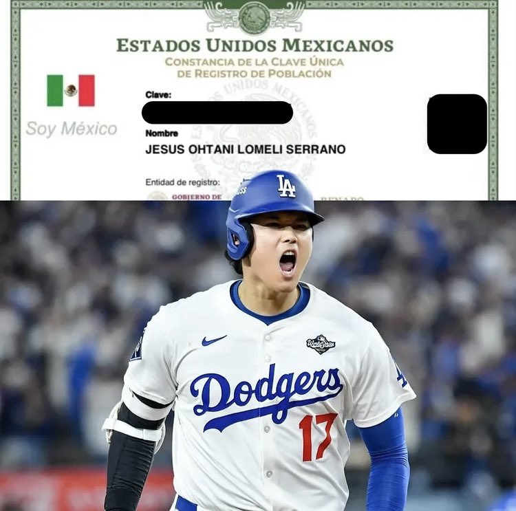 DealinRugs's tweet image. Someone in Mexico already named their child Ohtani 😭😭😭