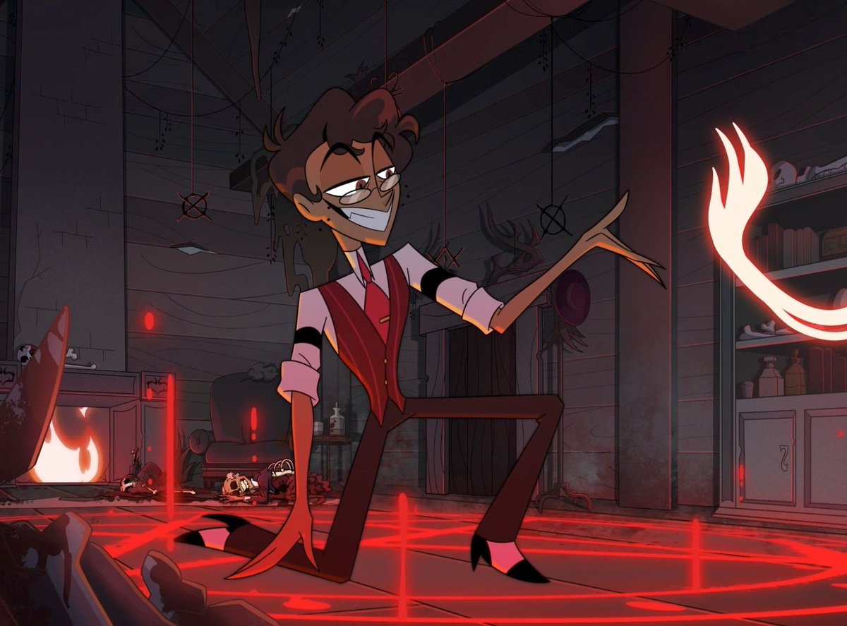 curiousrei's tweet photo. Can we just talk about Alastor being hot shit this episode? The human form. The murder energy. The French! That tiny fucking waist! Endlessly unhinged. Viv made this man to appeal to me personally. (Ace for ace but for a moment Al makes me forget I'm ace XD) #HazbinHotelSpoilers https://t.co/blm17Eh8YC