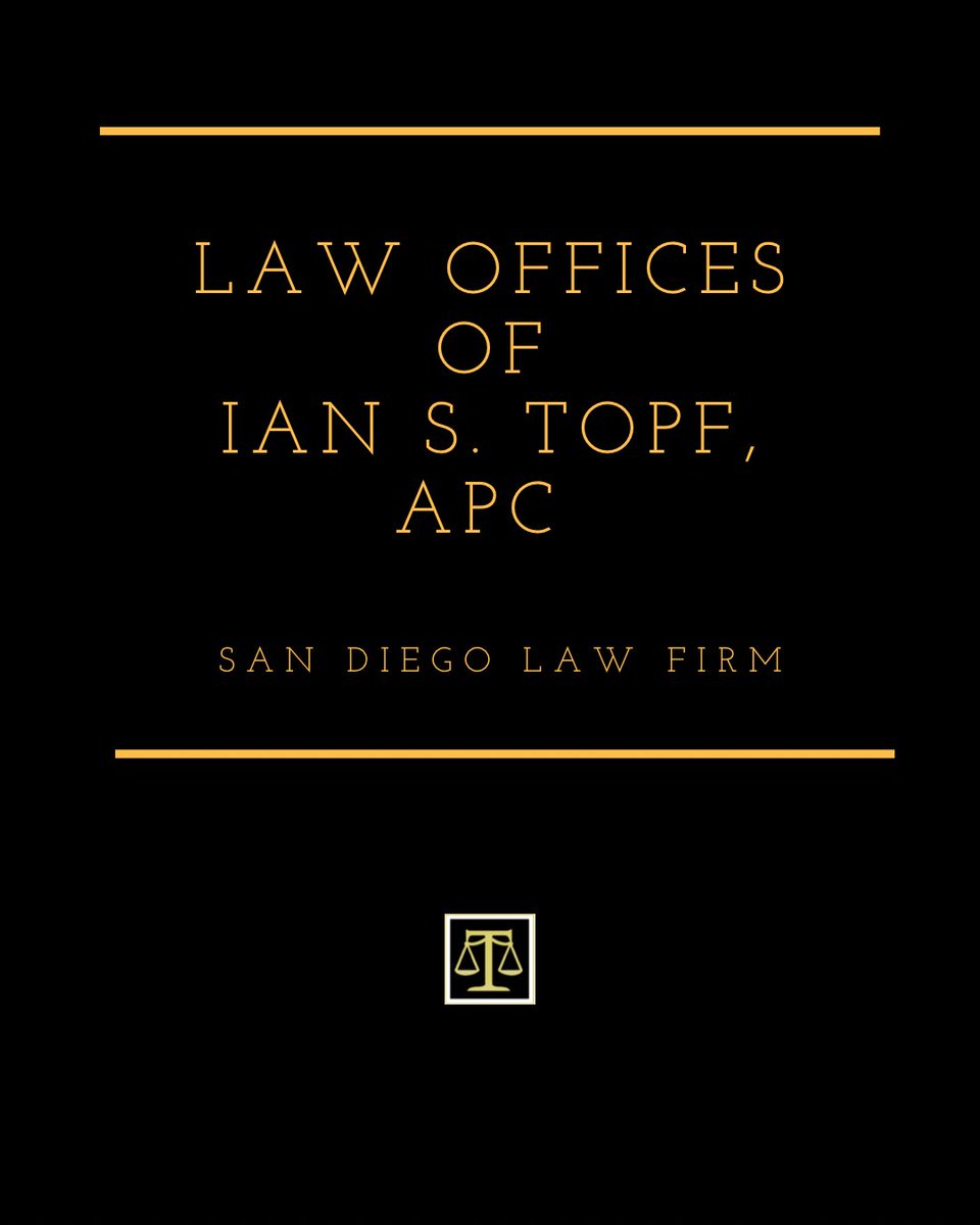 topf_law's tweet photo. The Law Offices Of Ian S. Topf, APC serves San Diego County representing clients with family law matters, bankruptcy, general, civil, litigation, and criminal defense. 

Contact our office for a free consultation. 

Email: ian@top-law.com 
Phone: 619–546–9777 https://t.co/Ldspak9JkU