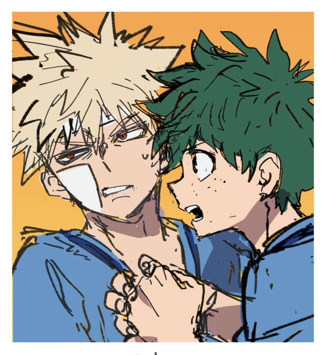 爆豪勝己 ,緑谷出久 「迷走しているラフ」|ゆっけのイラスト