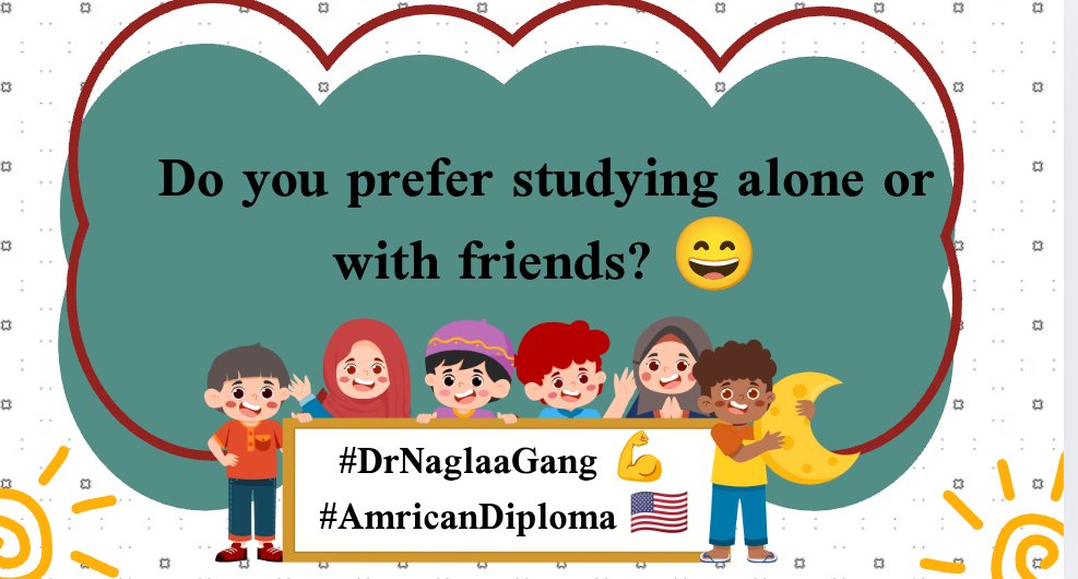 SalmaKhale37032's tweet image. Do you prefer studying alone or with friends? 😄
#StudyStyle #DrNaglaa_Gang
#student  #AmricanDiploma