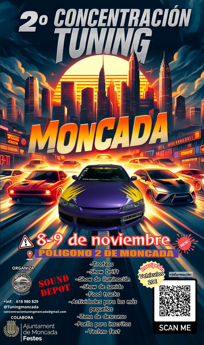 gentdel_horta's tweet image. LA SEGUNDA CONCENTRACIÓN DE TUNNIG MONCADA CAMBIA DE UBICACIÓN Y SE CELEBRA ESTE PRÓXMO FIN DE SEMANA EN EL POLÍGONO MONCADA II

Sábado 8 y domingo 9 de noviembre
Polígono Moncada II (Barrio del Pilar)