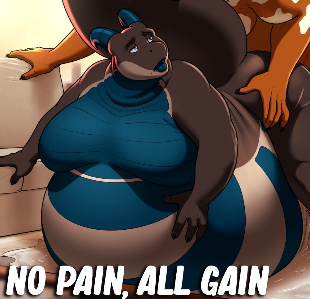 Finally got around to posting a new story! This one is a comm for <a href="/randsomfurry/">Barnmera 🐂</a> whose handsome chimera decides to exact some horny, expansive revenge on the dragon who pilfered his supplement powder~

Check out here: furaffinity.net/view/62893550/