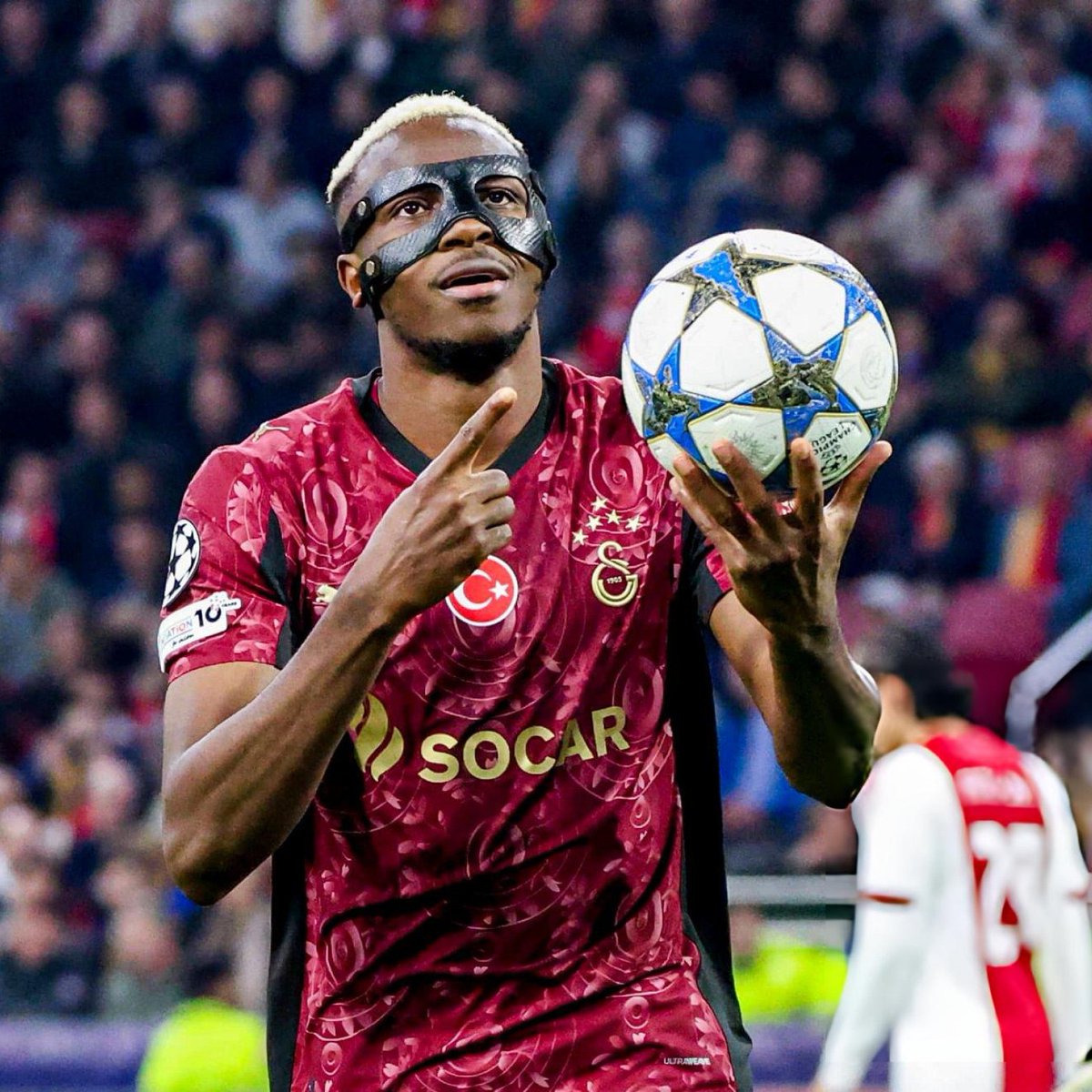 6 - Bu sezon Şampiyonlar Ligi'nde attıkları gol sayıları:

Victor Osimhen - 6
Bodo/Glimt - 5
Athletic - 4
Napoli - 4
Union Saint-Gilloise - 4
Kopenhag - 4
Monaco - 4
Atalanta - 3
Slavia Prag - 2 
Pafos - 2
Villarreal - 2
Benfica - 2
Olympiakos - 2
Kairat - 2
Ajax - 1

Referans.