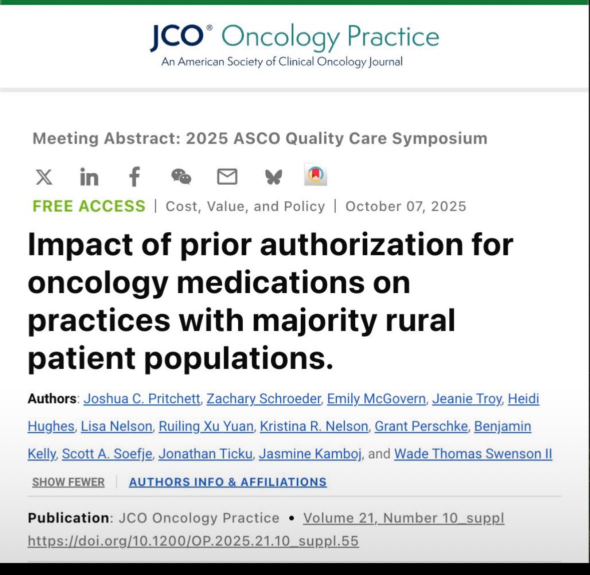 JasmineKambojMD's tweet image. #RuralHealth 
#FixPriorAuth
#ASCOQLTY25 

@JPritchettMD 
@WadeSwenson @yuan_ruiling 
@oncodaily @csoncol @OncBrothers @MayoMedEd @MayoHemeOnc @MayoClinicHS @MayoCancerCare