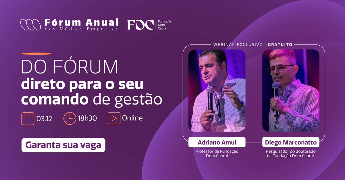 aamui's tweet image. Do Fórum Anual das Médias Empresas direto pro comando da sua empresa.

Webinar exclusivo e gratuito, revelando o que realmente diferencia as empresas que crescem das que apenas operam. 

🔗 Reserve seu lugar agora: assets-sam.mkt.dynamics.com/91224084-773a-…