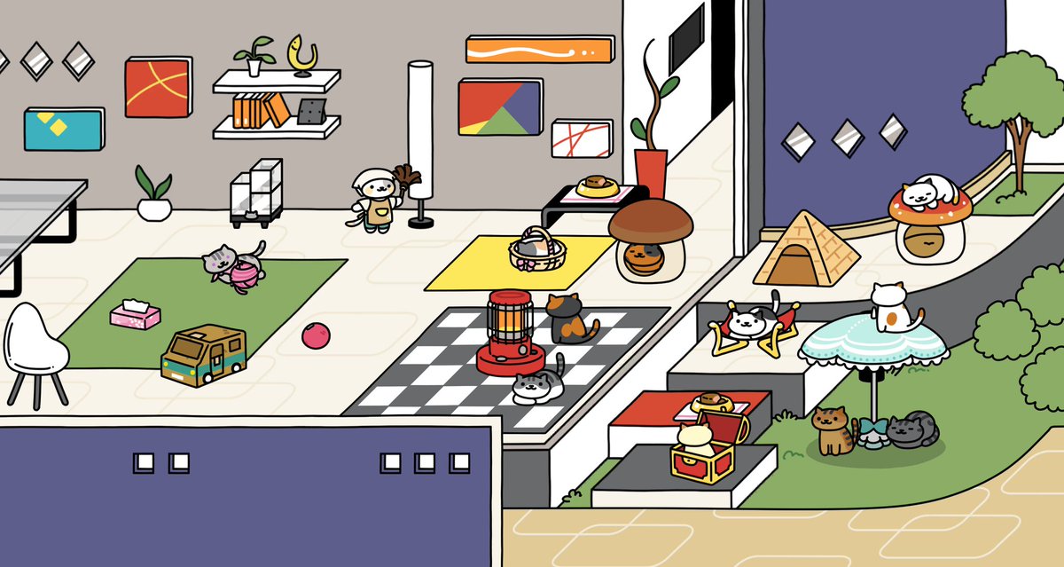 nekores1117's tweet photo. 新グッズのしいたけハウスきのこハウス寝心地良さそうにゃ〜🍄‍🟫🍄
にわさきに遊びにきてね！→https://t.co/k7OgLLehtI
※アプリを持っていない人はこちら→https://t.co/gP5mzR83V4
#ねこあつめ #ねこあつめ２
#ねこあつめ２にわさき紹介 https://t.co/vb0mL4SSvr