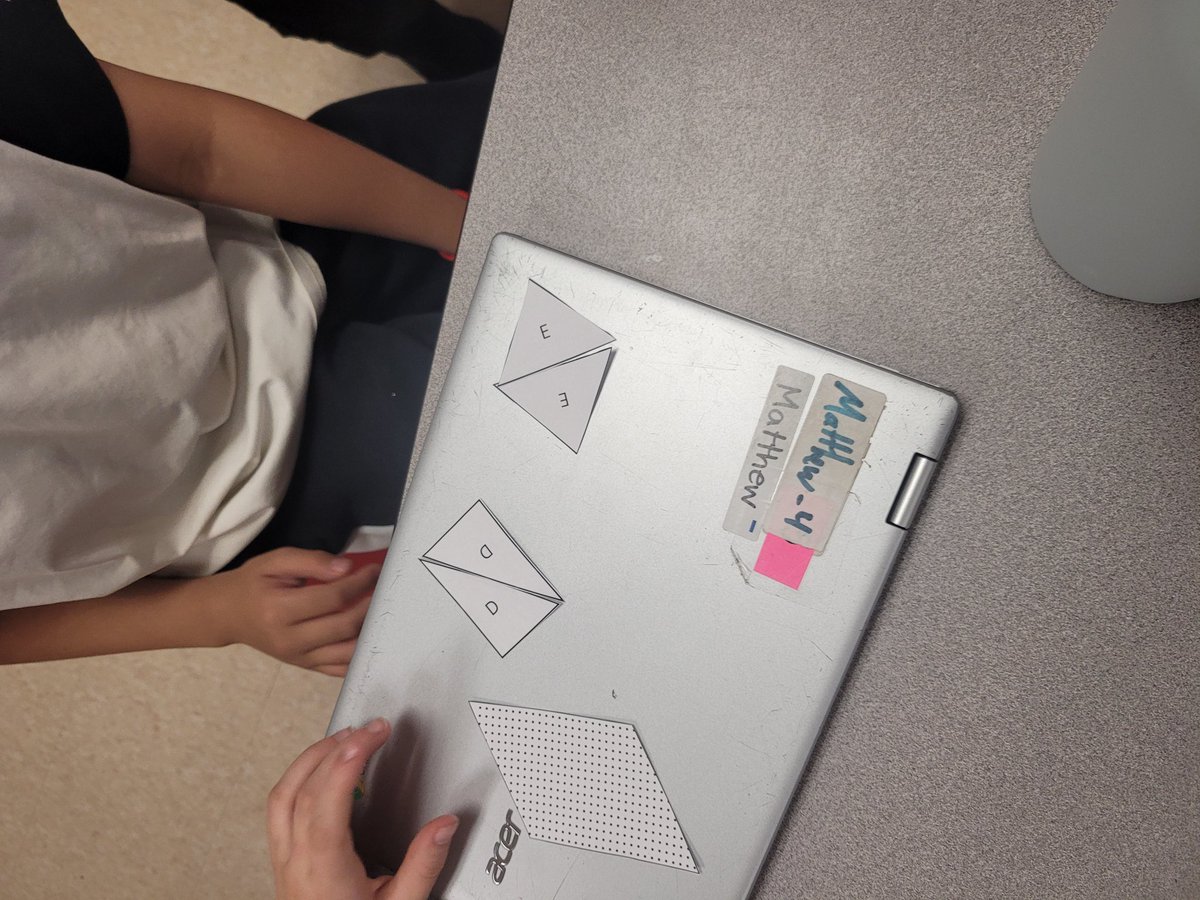 Gr 5s did some "math magic" this afternoon... turning triangles into parallelograms and parallelograms into rectangles. What great magicians! 🪄 Definitely grasping the relationship between the area of polygons! #ocsbMath #MathUp <a href="/StGabrielOCSB/">St. Gabriel School</a> <a href="/OttCatholicSB/">Ottawa Catholic School Board</a>