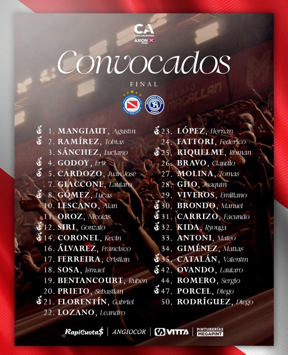 #AAAJ FINALE‼️🏆 

 Nach 40 Jahren sind wir wieder hier 🐞🐞🐞🐞🐞

🏆 <a href="/Copa_Argentina/">Copa Argentina AXION energy</a> Final
🆚 Independiente Rivadavia 
🏟️ Juan Domingo Perón Stadium
⏱️ 9:10PM🇦🇷  /  1:10AM 🇩🇪 
⚖️ Nicolás Ramírez
📺 TyCSports <a href="/Fanatiztv/">Fanatiz</a>