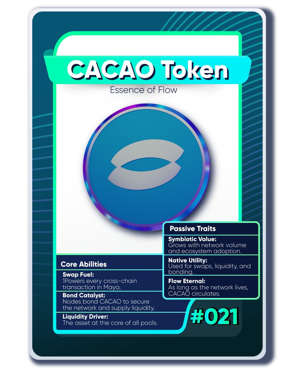 Maya_Protocol's tweet photo. From the heart of the tribe comes
CACAO: the Essence of Flow. 🍫
The sacred energy that powers swaps, binds nodes, and keeps Maya alive.
As long as CACAO moves, the network breathes. https://t.co/tbV6G1DHk1