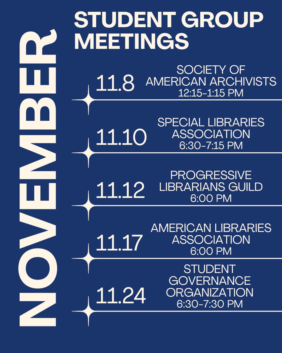 Stay tuned for what’s happening in the St. Kate’s MLIS program by attending these upcoming student group meetings. All MLIS students are welcome!