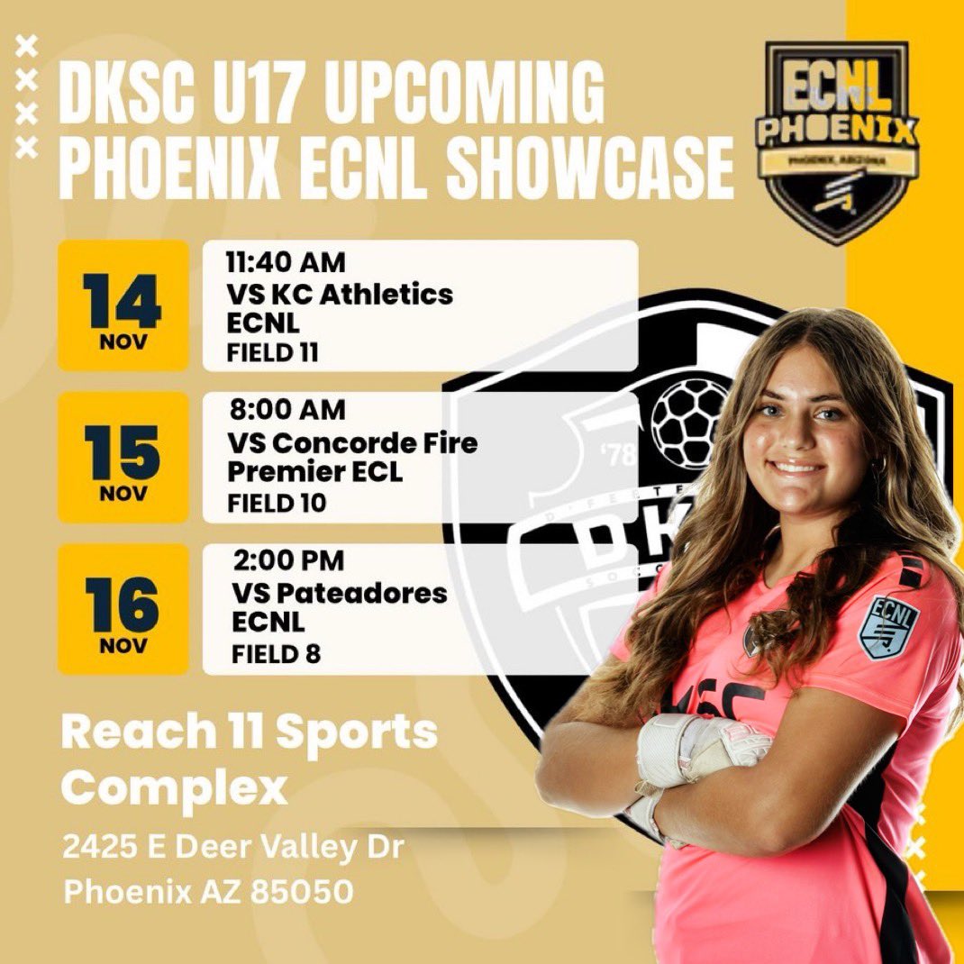 Excited to get back into showcase play! Coaches - come watch our talented team leave it all on the field 👏🔥

<a href="/DKSC_official/">D'Feeters Kicks Soccer Club</a> 
<a href="/DKSC09gECNL/">DKSC 09G ECNL</a> 
<a href="/ECNLgirls/">ECNL Girls</a> 
<a href="/TheSoccerWire/">SoccerWire</a> 
<a href="/PrepSoccer/">Prep Soccer ⚽️</a> 
<a href="/PrepSoccerTX/">Prep Soccer Texas</a> 
<a href="/ImYouthSoccer/">ECNL/GA/Recruiting/College Soccer</a> 
<a href="/ImCollegeSoccer/">College Soccer Truth ™</a> 
<a href="/TopDrawerSoccer/">TopDrawerSoccer</a>
<a href="/mgkacademy/">MGK Academy</a> 

#uncommitted