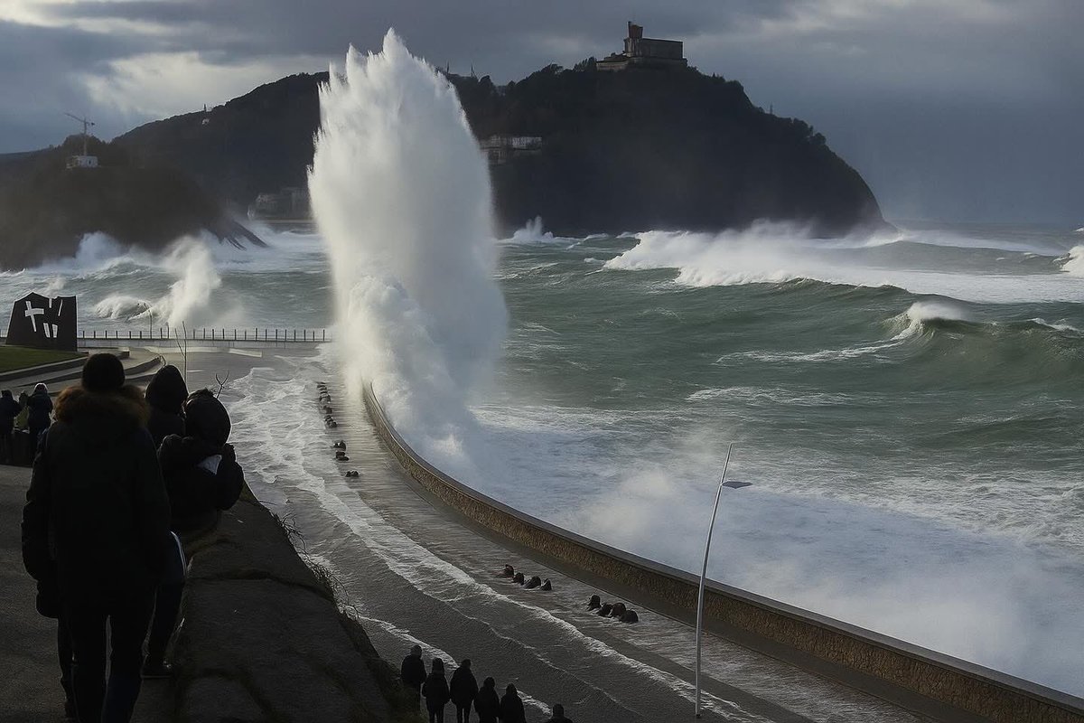 Así estaba hoy a la tarde Donosti