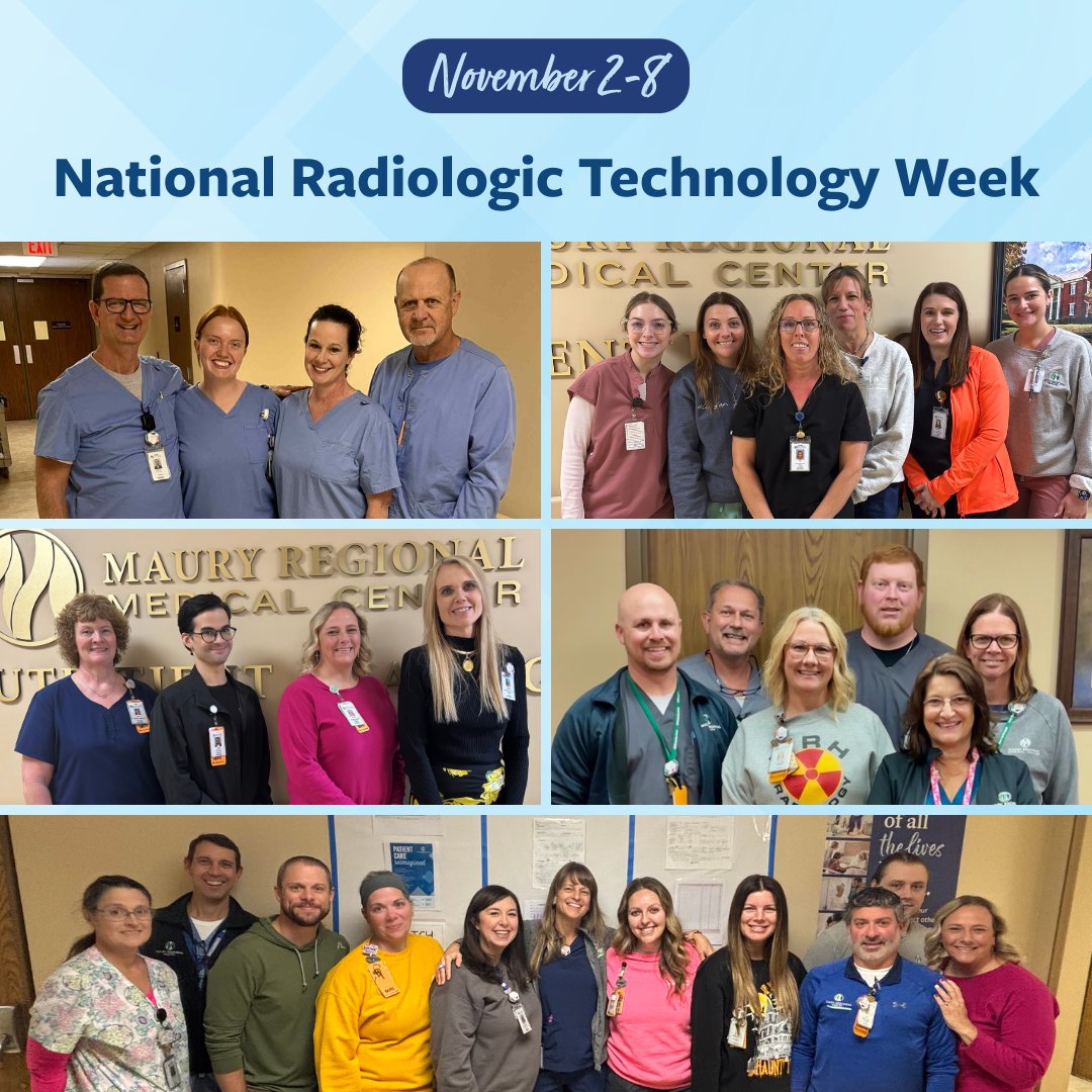 This week is National Radiologic Technology Week, and we are honored to celebrate the dedicated professionals who help deliver exceptional imaging services throughout Maury Regional Health. Thank you for all you do!