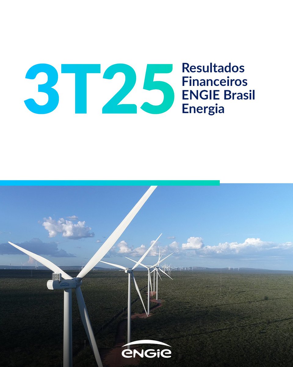A ENGIE Brasil Energia registrou lucro líquido ajustado de R$ 731 milhões no terceiro trimestre de 2025, o que representa alta de 9,8% em relação ao mesmo período de 2024.

Veja o relatório completo: engie.com.br/investidores/i…

#ENGIEBrasil #ResultadosFinanceiros #3T25 #withENGIE