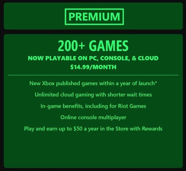 AnaAnsan3's tweet image. #XboxGamePass premium is cheaper than the highest tier on #PSPlus and way better. 🚨💚

Better games, newer games, works cross platforms, cloud access, rewards boost.