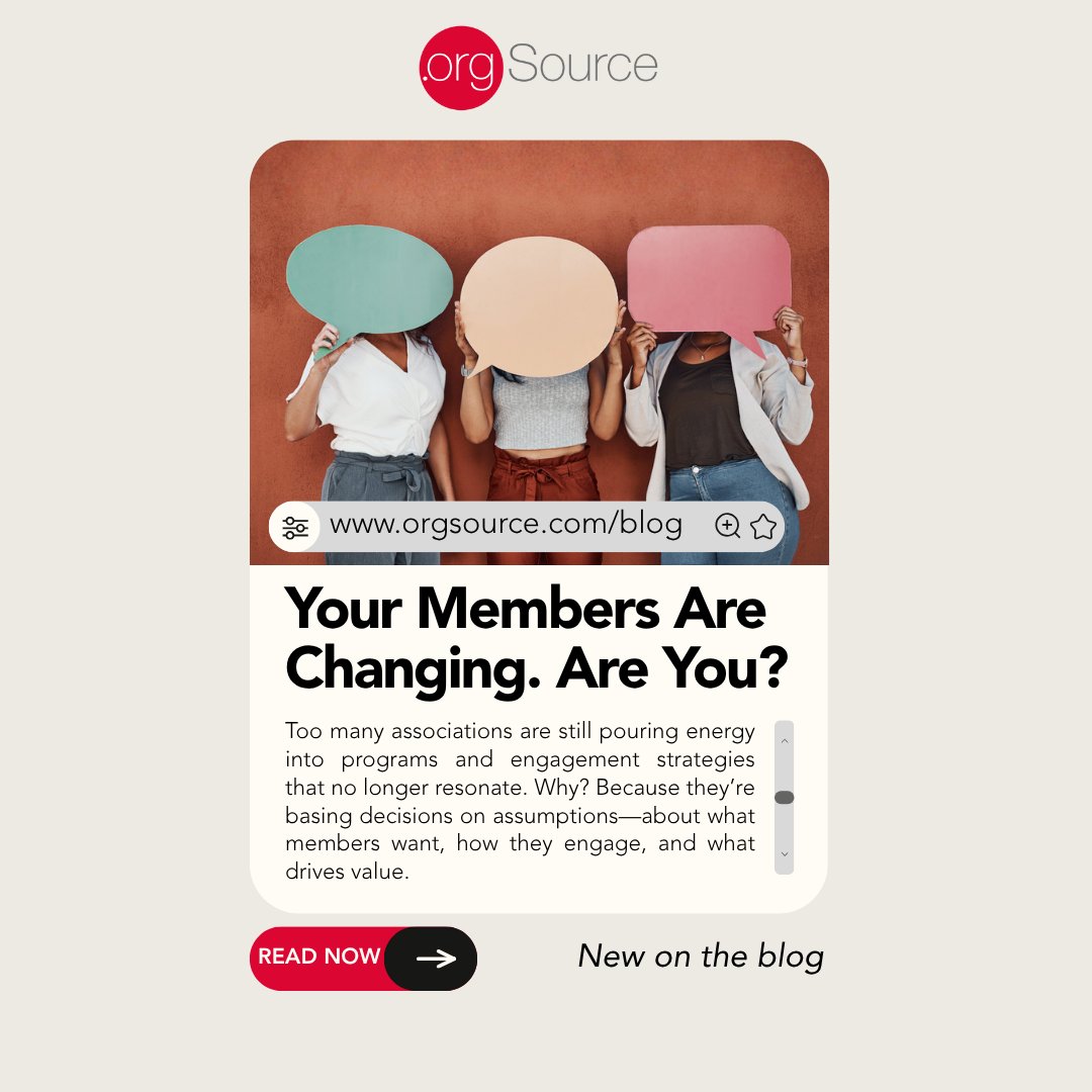If your engagement strategy still runs on gut feeling—you’re already behind. ⏳

Discover 5 data-driven ways to reconnect with members 👇
Your Members Are Changing. Are You? Read now on the #orgSource blog: orgsource.com/blog/