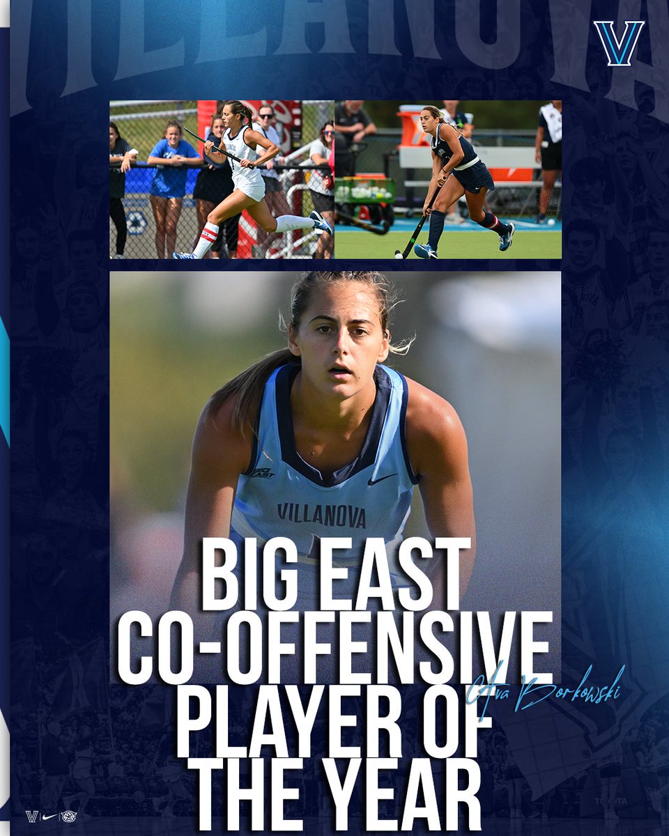 VillanovaFH's tweet photo. BIG EAST CO-OFFENSIVE PLAYER OF THE YEARโผ๏ธ
Congrats Ava on earning @BIGEAST Co-Offensive Player of the Year honors! Very well deserved!
#GoNova #NOVAFH https://t.co/jWS3wgAaDf