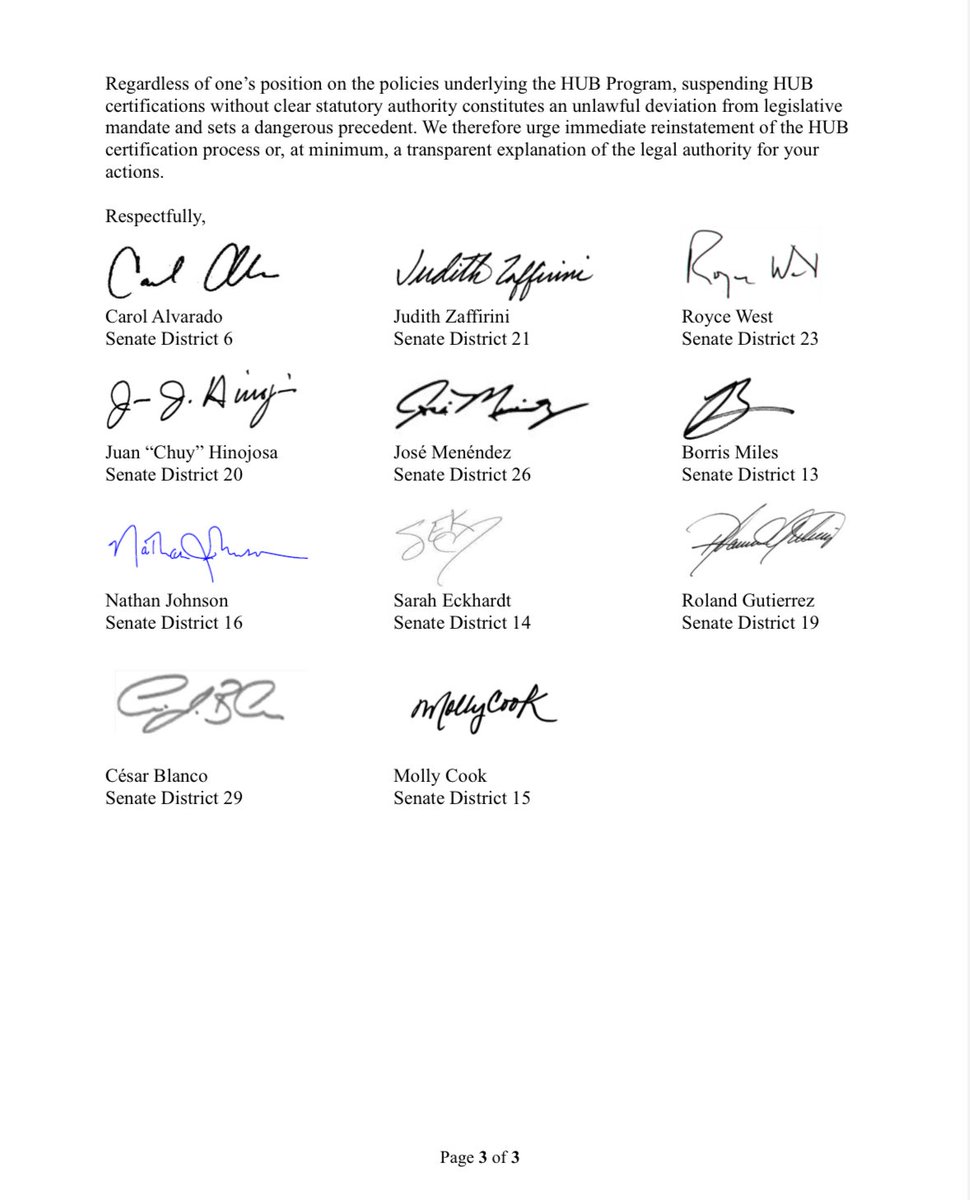 The Historically Underutilized Business program gives TX businesses a fair shot to *apply for* state contracts. No quotas or set asides for one group over another.  

The Comptroller says it’s illegal &amp; shut it down. We disagree.

Regardless, the Comptroller doesn't get to pick &amp;