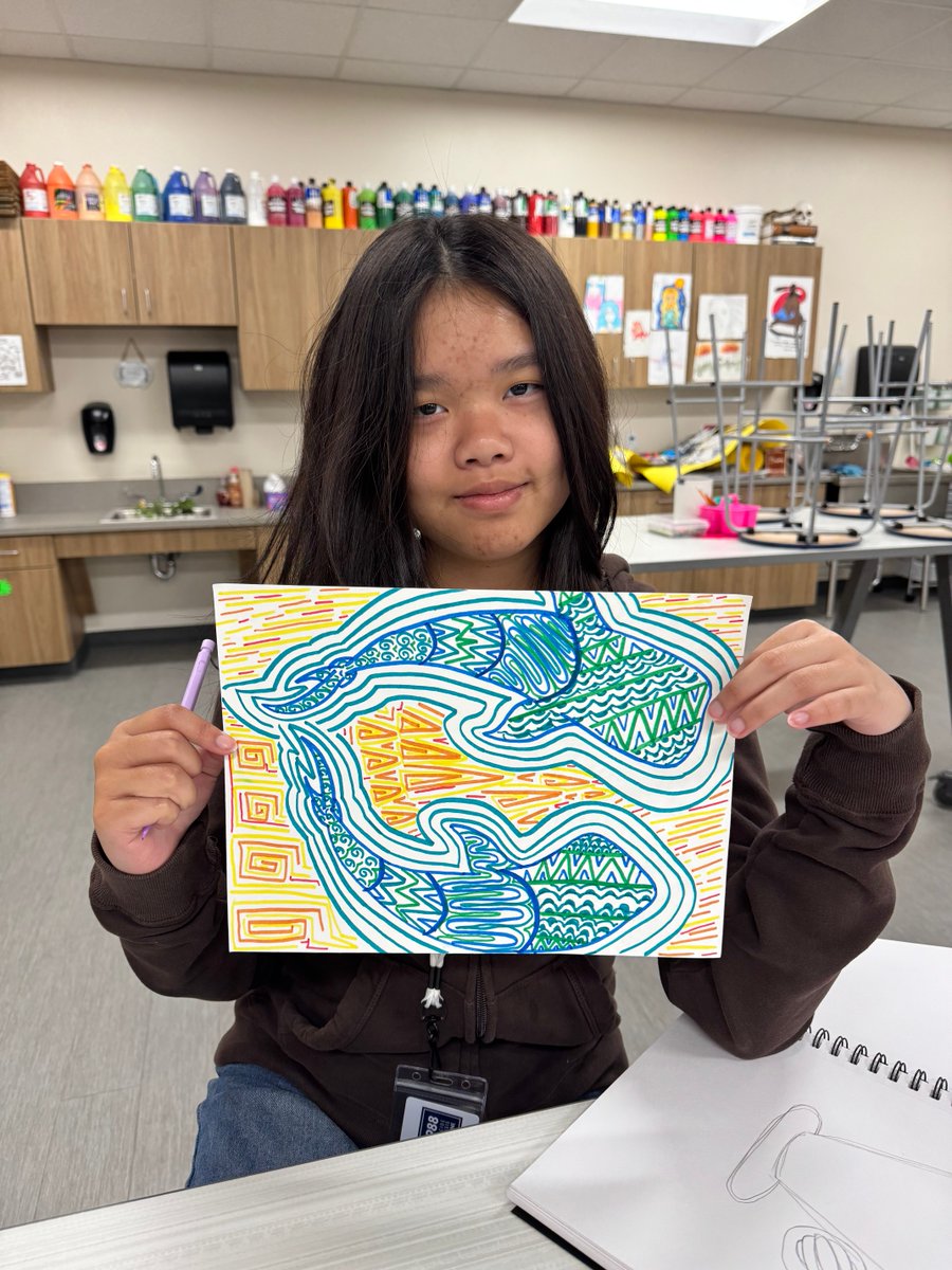 Our 6th graders in Mrs. Lamborn’s art class brought vibrant culture to life! 🌎🎨 Check out their Central American Mola-inspired designs in honor of Hispanic Heritage Month.