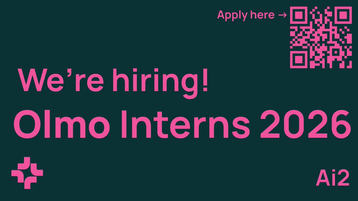 We're starting to hire for our 2026 Olmo interns! Looking for excellent students to do research to help build our best models  (primarily enrolled in Ph.D. with experience or interest in any area of the language modeling pipeline).
