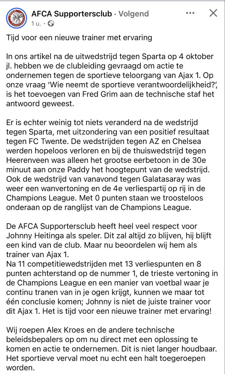 shivadewinter's tweet photo. Als zelfs de AFCA roept dat het klaar is, dan is het ook écht klaar.
Alles voor de club, niet voor ego’s. 🔴⚪
#Ajax #Heitinga #AFCA https://t.co/Re1fH78YMU