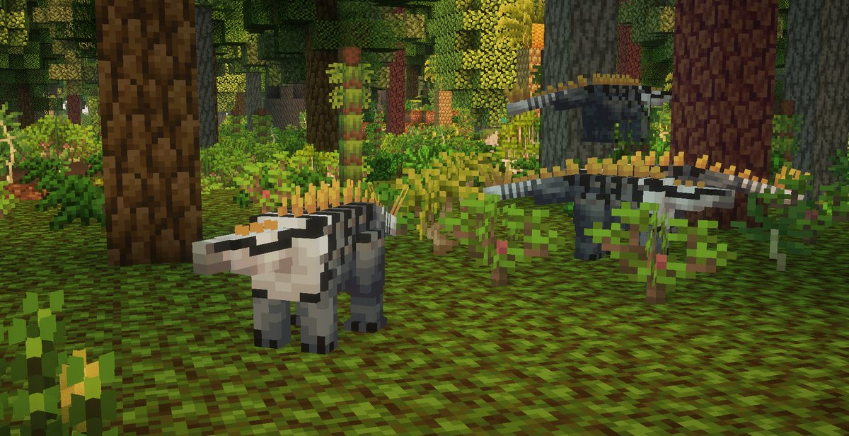 PrehistFaunaMod's tweet image. Meet Bashanosaurus, a small stegosaur that still has osteoderm armor! They will be found in lower Shaximiao Formation biomes. This screenshot is in the Shaximiao Gallery Forest!

#minecraft #minecraftmodding #paleoart #dinosaur