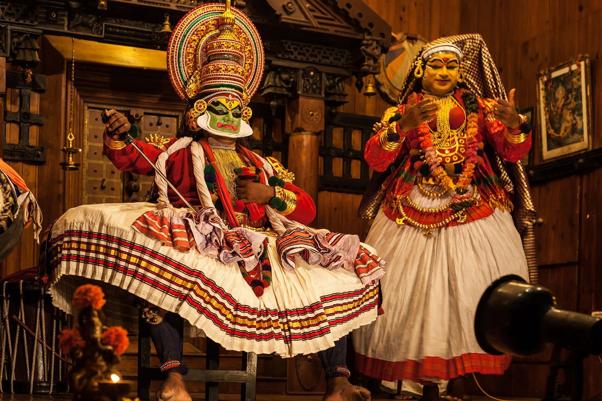 Kathakali is a sacred theatre drama performed in temples.
You've made the outfits and everything into a circus show. 
How do you supposedly stand for Hindu causes while blaspheming like this. This is how Kathakali actually looks like.