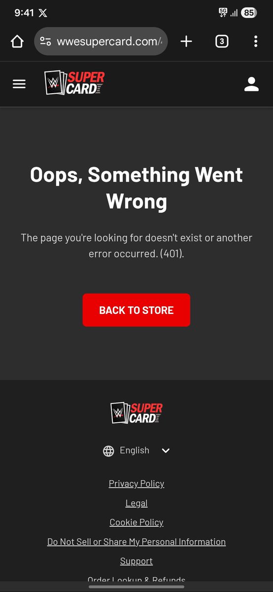 KetanPatkar's tweet photo. @WWESuperCard Getting error on daily streak page https://t.co/Pf1o7hhbof