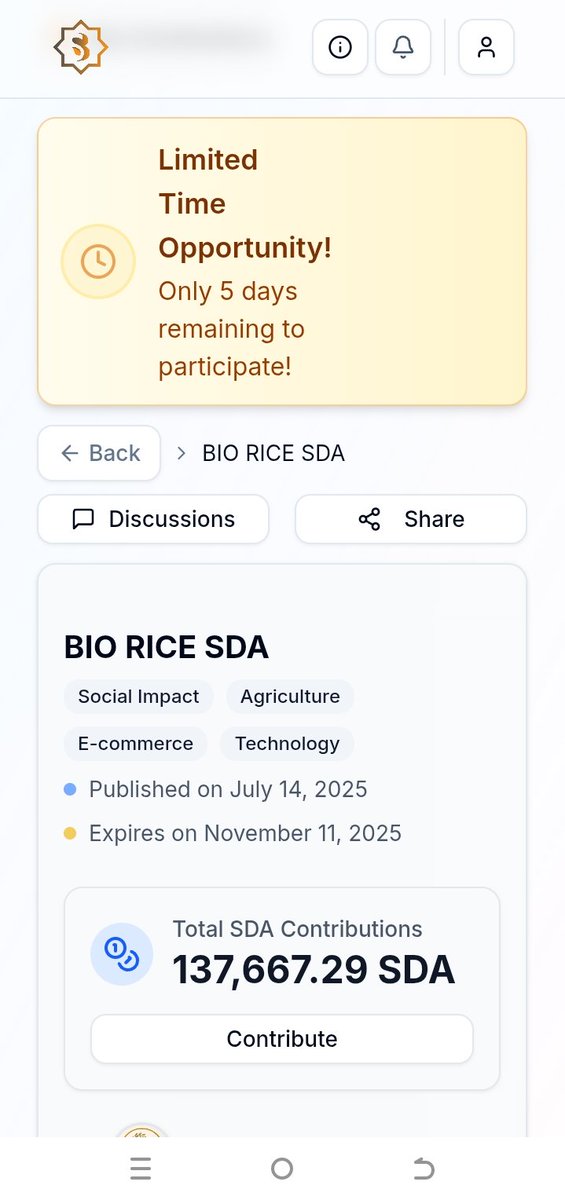 Globalsephere's tweet photo. Only 5 Days
Bio Rice SDA connects tradition with innovation in organic farming. Every grain represents purity, care, and health. Switch to organic, switch to Bio Rice SDA.
Project link
https://t.co/S01k6PhYUx
#Sidra #Sidrachain #bioricesda https://t.co/w4JXQHFUoY