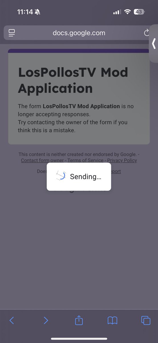 LoganMainn's tweet photo. @LosPollosTV Application closed? Damn I just filled out the whole thing for no reason 😢 @LosPollosTV https://t.co/18QJoCvcFY