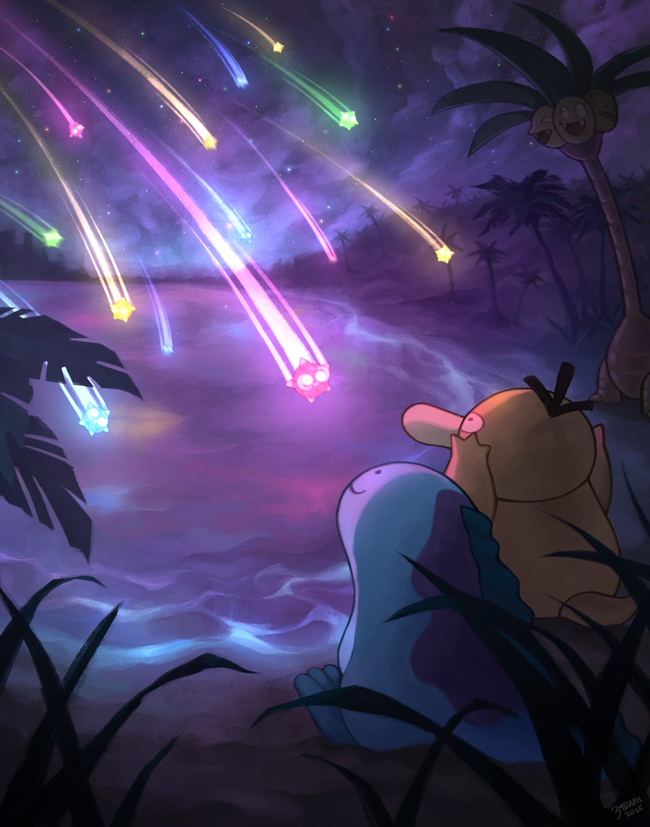 I really liked the full art minior card in TCGP so I drew my favorite pokemon quagsire and psyduck watching it together (eggsexcutor was a +1) 💫